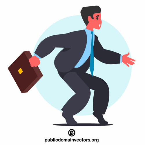 Businessman walking on tiptoe