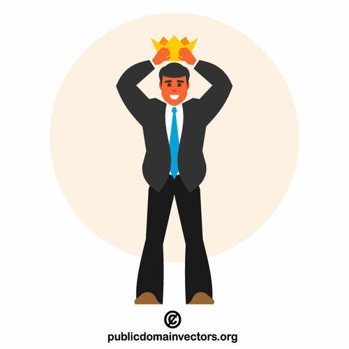 Businessman wears a crown