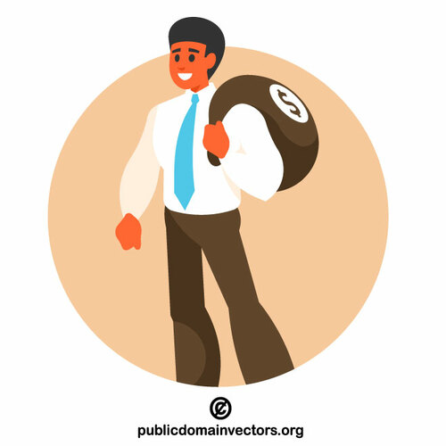 Businessman with a money bag
