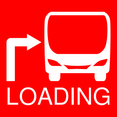 Rød bussholdeplass ikon