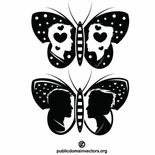 Símbolo de amor de borboleta