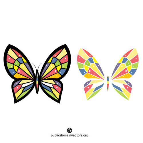 रंगीन पंखों के साथ तितली