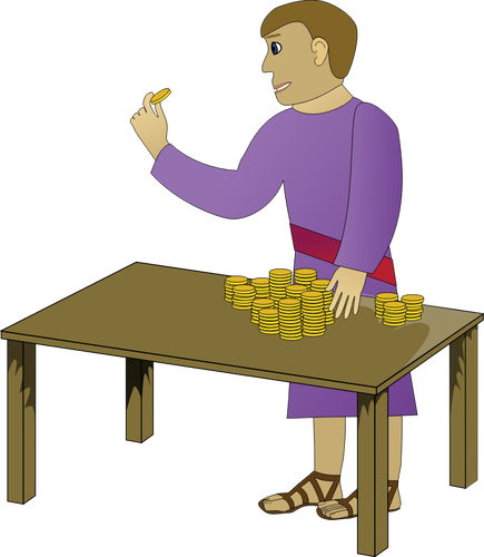 Vector image of moneylender