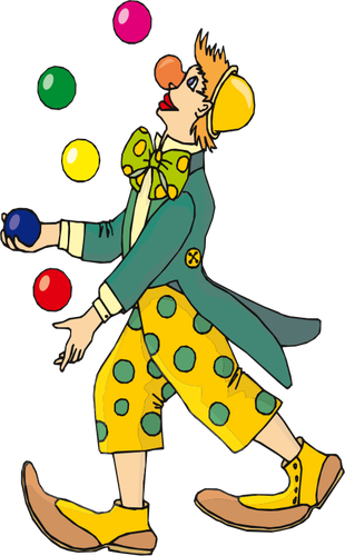 Vector image of juggler clown