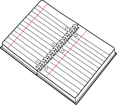 Vector Image Of Open Spiral Notebook Line Art Public Domain Vectors