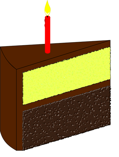 cake slice with candle