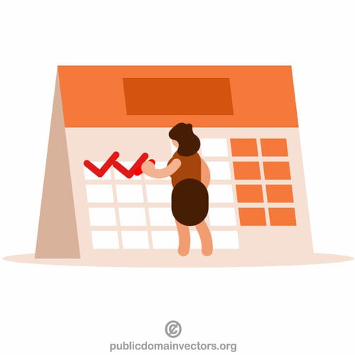 Mujer marcando días en un calendario
