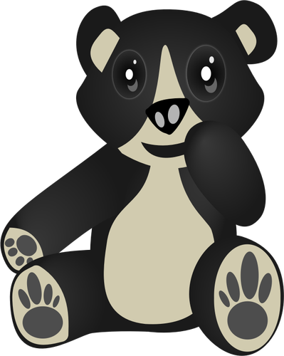 Clip-art vector de sentar e rir de urso