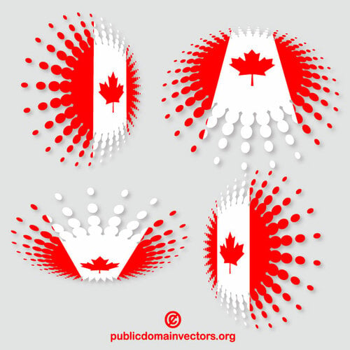 कनाडा के झंडे हाफटोन डिजाइन