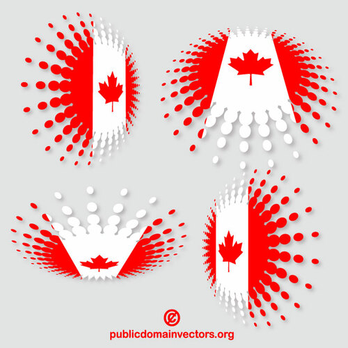 Canadian flags halftone design