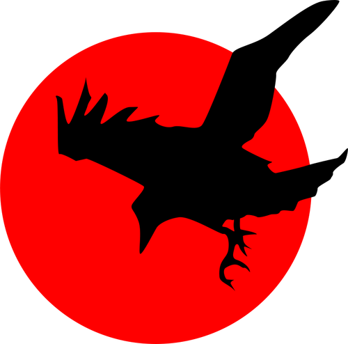 Raven over red moon vector image