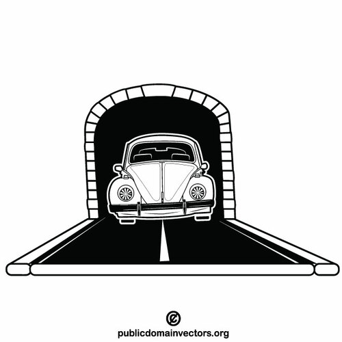 Coche en un túnel