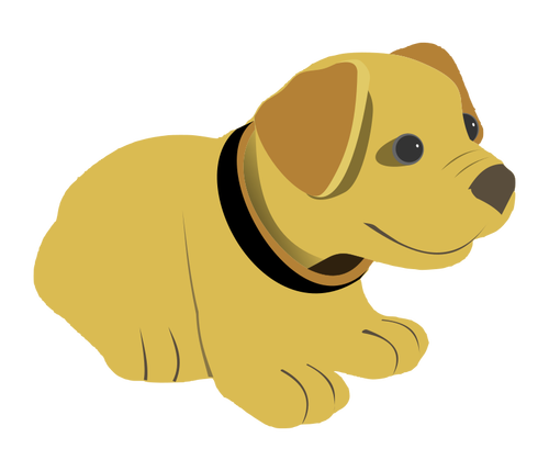 Желтая собака хорошенький