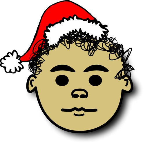 Julenissen gutt med krøllete hår vektor