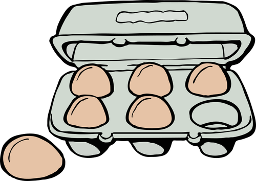 茶色の卵のカートン