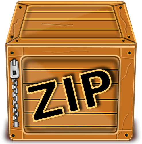 Gráficos vetoriais de caixa de madeira com zipper