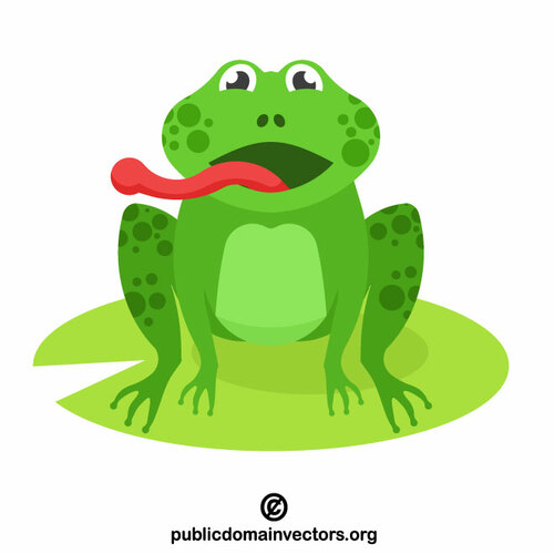 Cartoon green frog | Public domain vectors