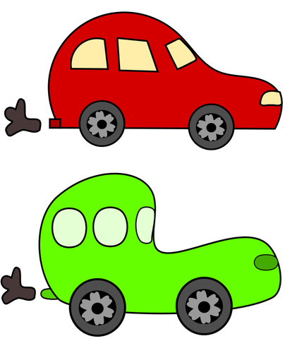 Vector image of cartoon cars