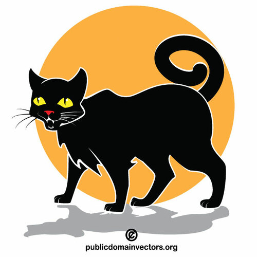 Черная кошка вектор искусства