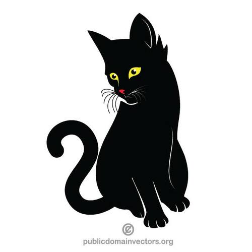 Svart katt ClipArt