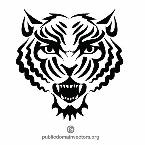 Tigre noir vector clipart