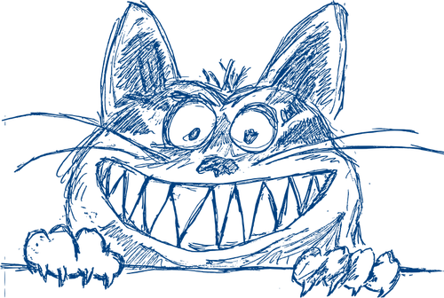 בתמונה וקטורית של חתול אפלות מצחקקות