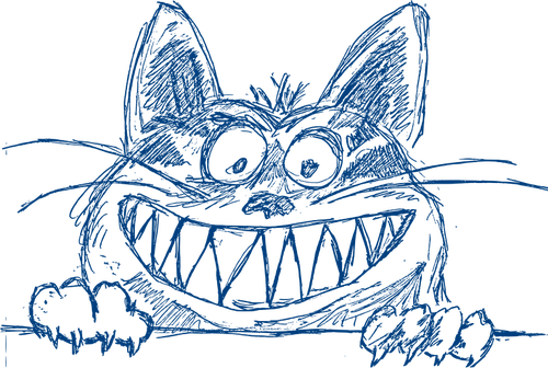 Vector image of grinning cat