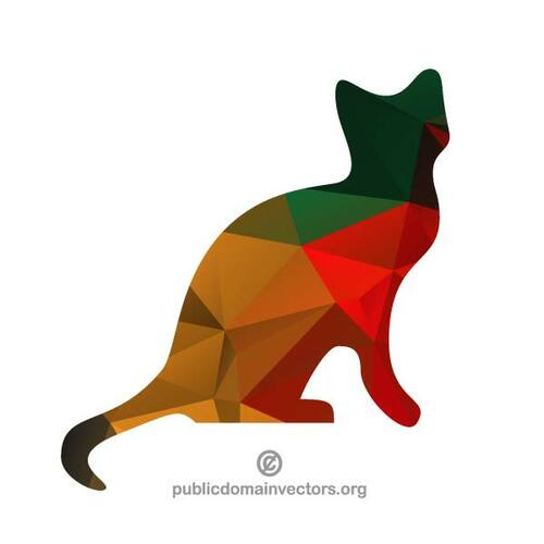 Colored silhouette of a cat