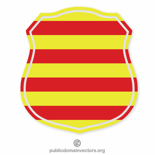 Crest med katalansk flagga