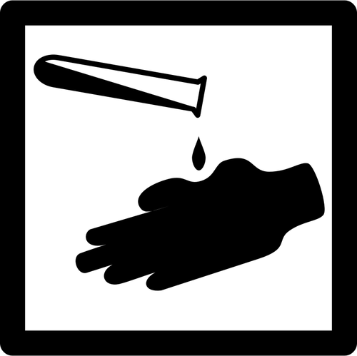 Skin corrosive liquid pictogram vector image