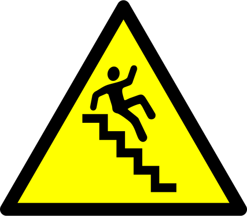 Falling down the stairs biohazard warning sign vector image