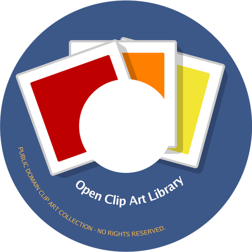 CD label for open clip art vector images