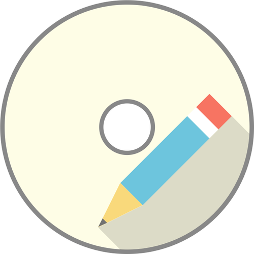 CD-ROM と鉛筆のベクター クリップ アート