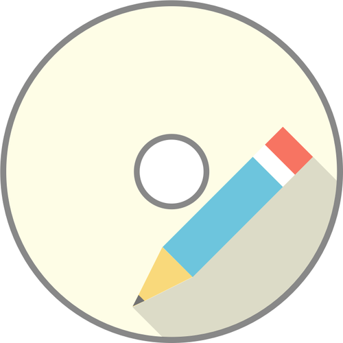 CD-ROM and pencil vector clip art