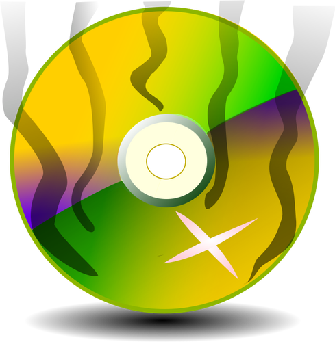 Vektorové ilustrace kouřící CD-ROM
