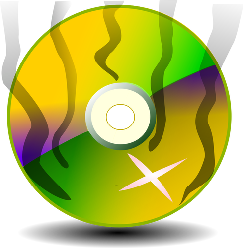 Vector illustration of steaming CD-ROM