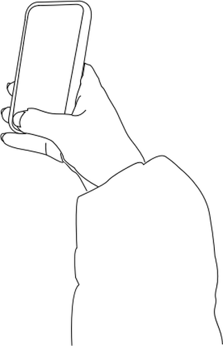 Hånd som holder en mobil