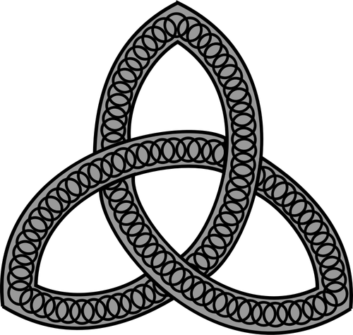 Vector image of simple Celtic design detail in grayscale