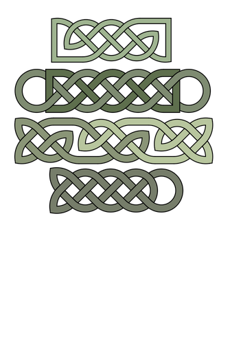 Vector image of selection of Celtic knot patterns