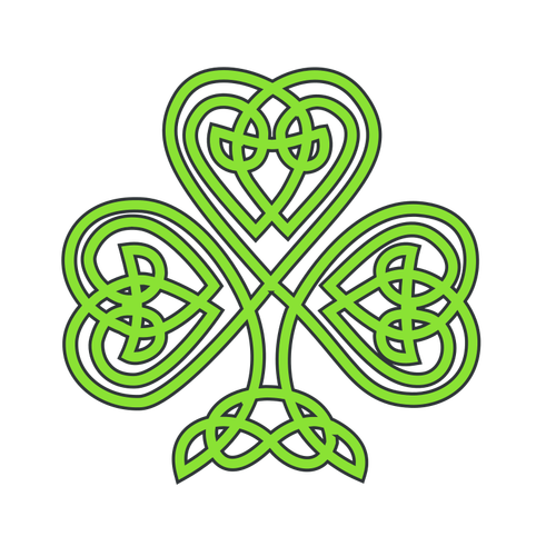 Kelttiläinen kolmikko lähti shamrock vektori ClipArt