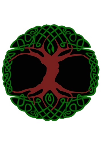 Vektor ClipArt av färgade Celtic tree