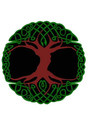 Vector clip art of colored Celtic tree