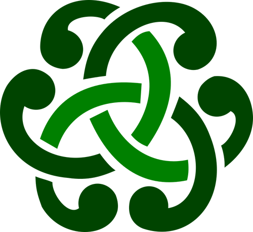 Vector image of ornamental green Celtic design detail