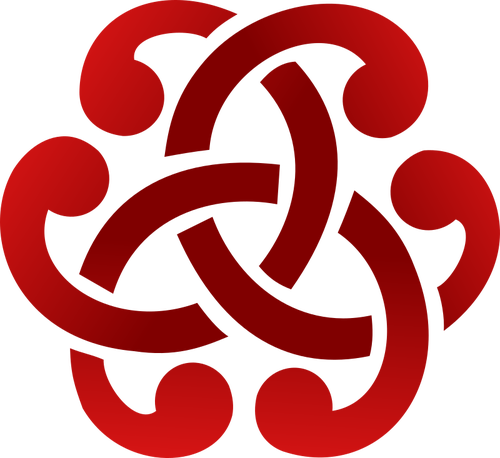 Vector image of ornamental red Celtic design detail