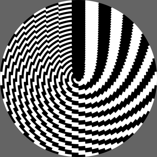 Cirkulär rutnät i svart och vitt