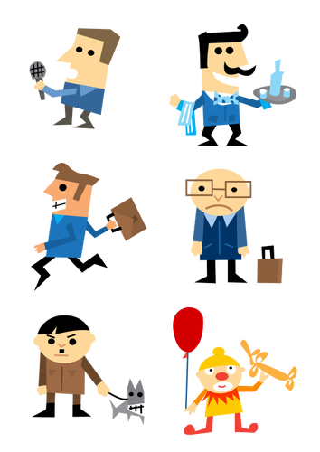 Personaggio dei cartoni animati icone set vettoriale ClipArt