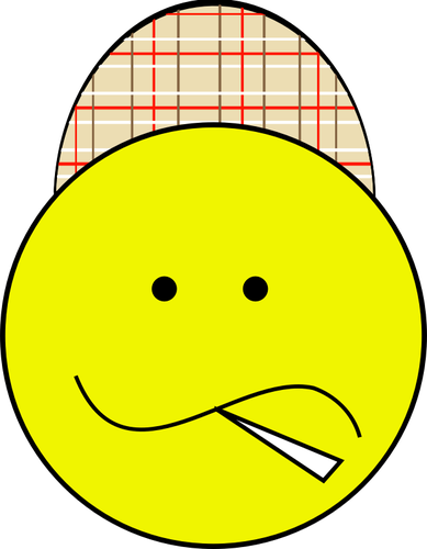 Vector graphics of emoticon with a hat