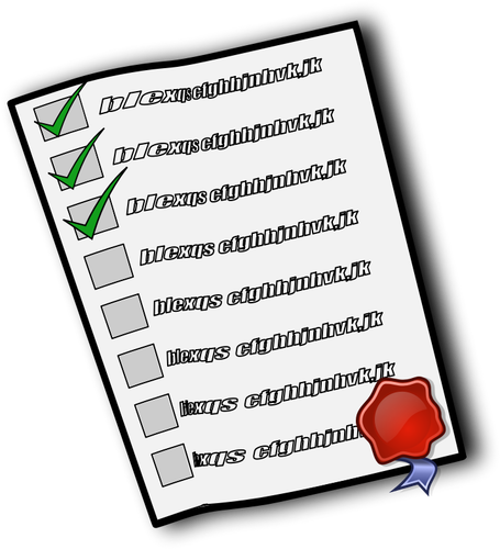 Vector image of check list with seal