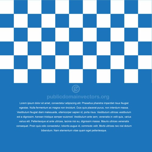 Blue checkered background with text