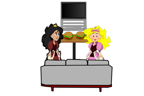 Hamburger princesses vector image